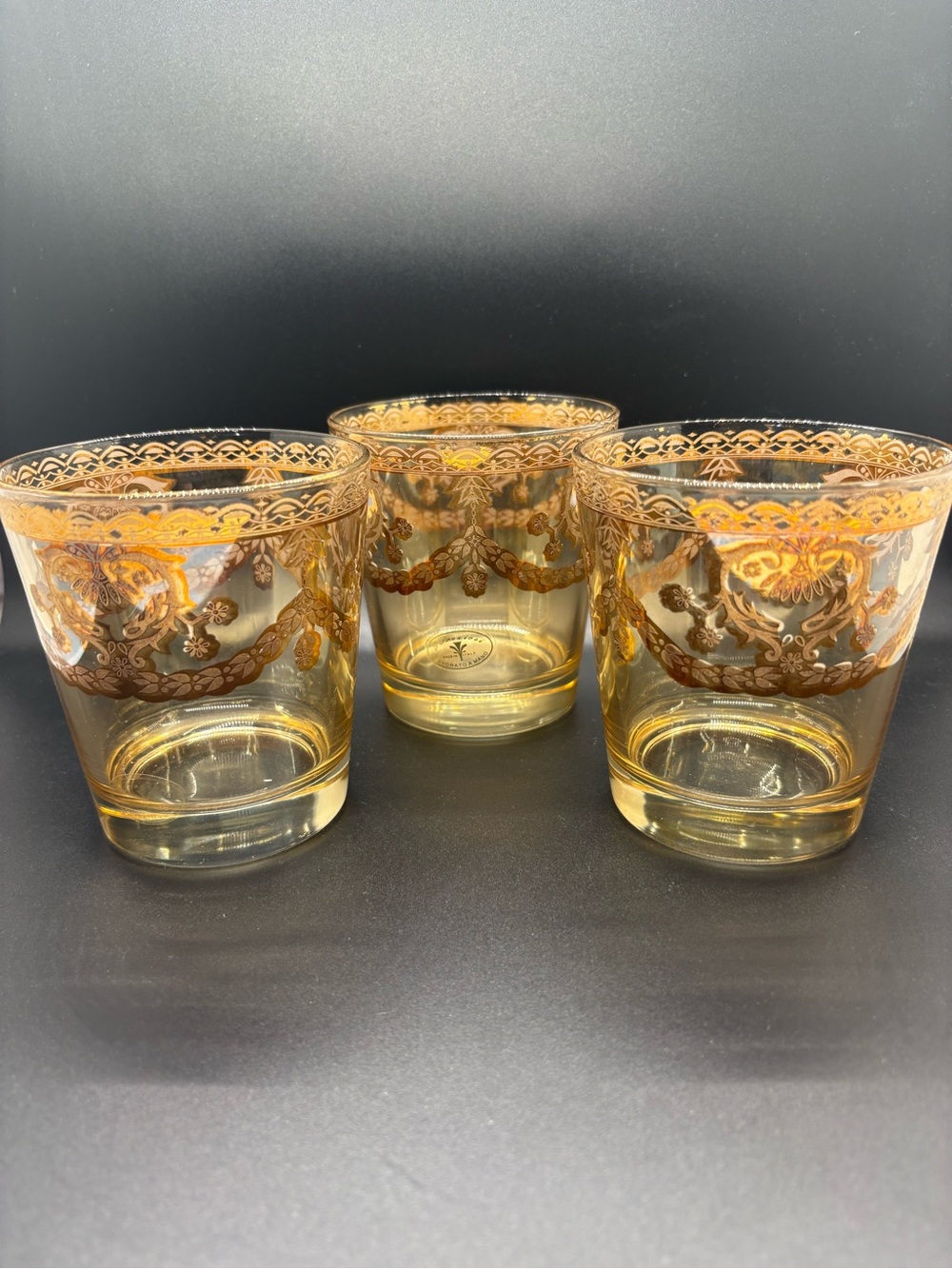 Vintage Italian Tumbler Glass Set of 3